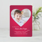 Big Heart Photo Faire-part de naissance (Debout devant)