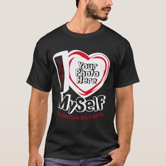 Big Heart Single Funny Ik hou van mezelf T-shirt (Voorkant)