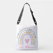 Big Heart Teacher Rainbow Back to School Crossbody Tas (Voorkant)