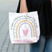 Big Heart Teacher Rainbow Back to School Crossbody Tas
