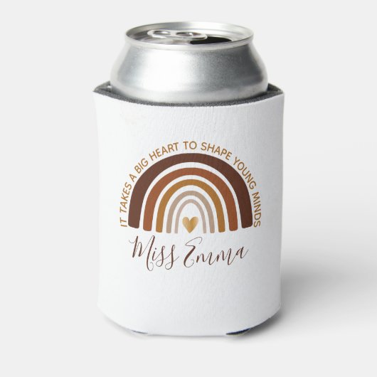 Big Heart tot Shape Young Minds Teacher Blikjeskoeler (Blikje Achterkant)