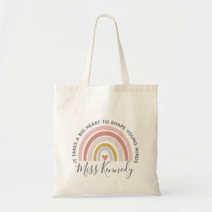 Big Heart tot Shape Young Minds Teacher Canvas tas