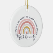 Big Heart tot Shape Young Minds Teacher Keramisch Ornament (Rechts)