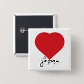 Big Heart Vierkante Button 5,1 Cm (Voorkant /achterkant)