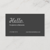 BIG HELLO INTRODUCTION No 3 Carte de visite (Devant)