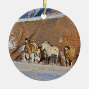 Big Horn Mountains, Paarden rennen Keramisch Ornament
