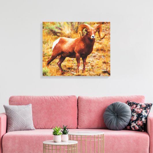 Big Horn Ram Canvas Afdruk (Insitu (Woonkamer))
