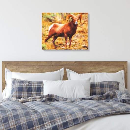 Big Horn Ram Canvas Afdruk (Insitu (Slaapkamer))