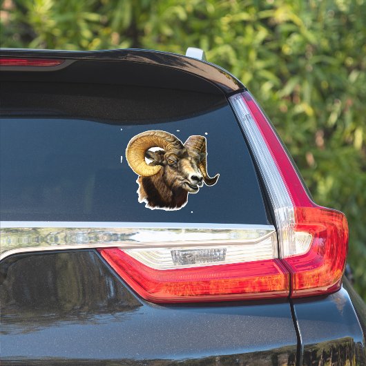 Big Horn Ram Mountain Sheep Sticker (Auto Zijkant)