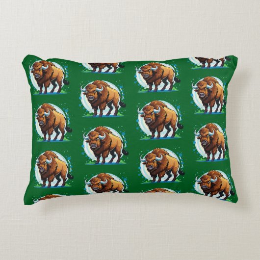 big horned bison accent kussen (Voorkant)