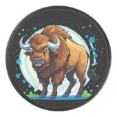 big horned bison hockey puck (Voorkant)