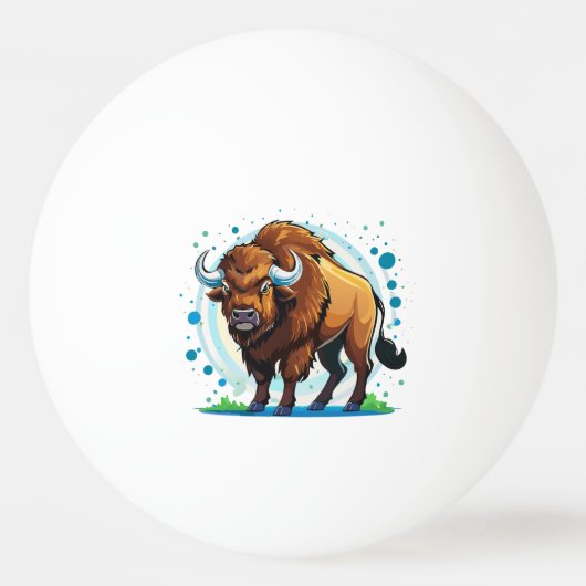 big horned bison pingpongballen (Voorkant)