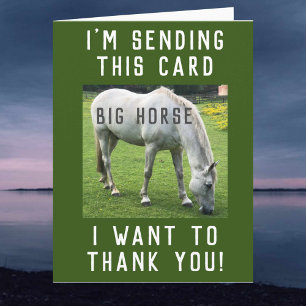 Big Horse Je veux Carte de remerciements