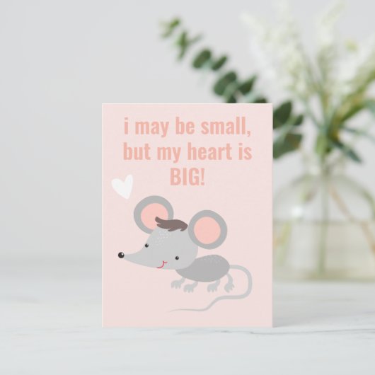 Big Hug! Cute Gray Mouse Kinderen van 10 dagen Briefkaart (Staand voorkant)