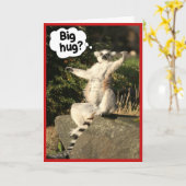 Big Hug Lemur Modèle de carte de voeux (Fleur jaune)