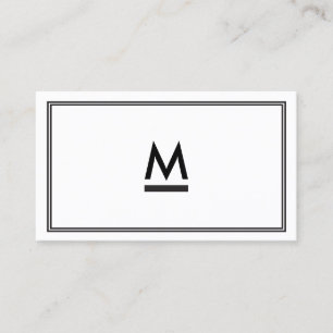 Big Initiaal Modern Monogram in zwart-wit Visitekaartje