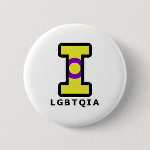 Big Intersex I in LGBTQIA Ronde Button 5,7 Cm
