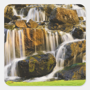 Big Island, Hawaii. Cascading stream, Big Island Vierkante Sticker