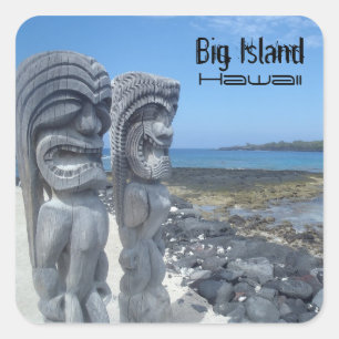 Big Island Hawaii lachen tikis stickers
