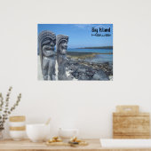 Big Island Hawaii tiki beelden poster (Keuken)