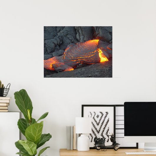 Big Island Lava Flow Hawaii Poster (Thuiskantoor)