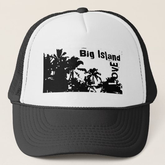 Big Island Love Black White palm tree pet (Voorkant)