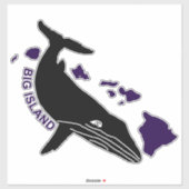Big Island - Paarse Hawaii Islands Humpback Sticker (Vel)