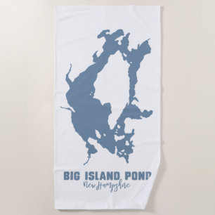Big Island Pond New Hampshire Meer Silhouetkaart Strandlaken
