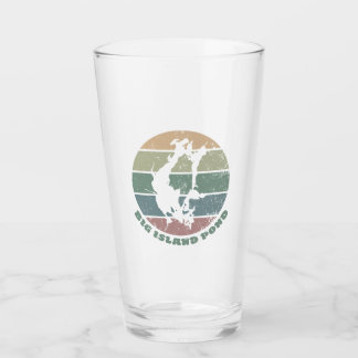 Big Island Pond NH Retro Lake Emblem Glas