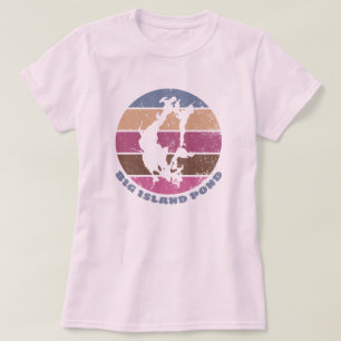 Big Island Pond Vintage Retro Roze T-shirt