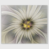Big Ivory Flower, Abstract Modern Fractal Art Cadeaupapier (Vlak)