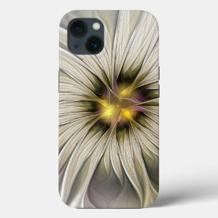Big Ivory Flower, Abstract Modern Fractal Art iPhone 13 Hoesje