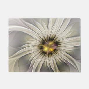 Big Ivory Flower, Abstract Modern Fractal Art Deurmat