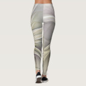 Big Ivory Flower, Abstract Modern Fractal Art Leggings (Achterkant)