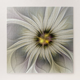 Big Ivory Flower, Abstract Modern Fractal Art Legpuzzel