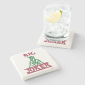 Big Joker Mah Jong Tile Stenen Onderzetter (Zijkant)