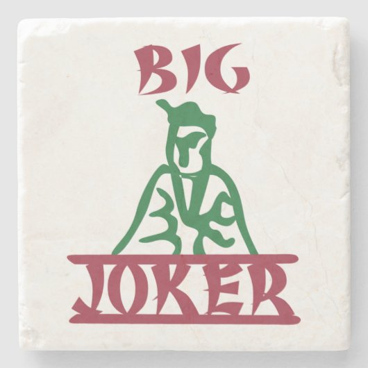 Big Joker Mah Jong Tile Stenen Onderzetter (Voorkant)