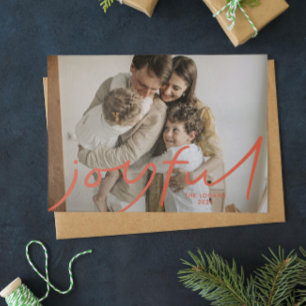 Big Joy Holiday Fotokaart - rood Kaart