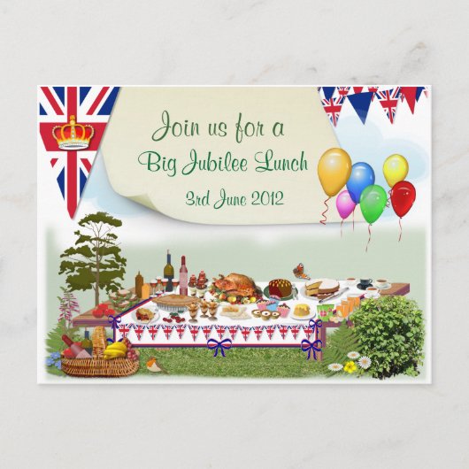 Big Jubilee Lunch Invitation Briefkaart (Voorkant)