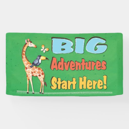 Big Jungle Adventures Teacher Classroom Spandoek (Horizontaal)
