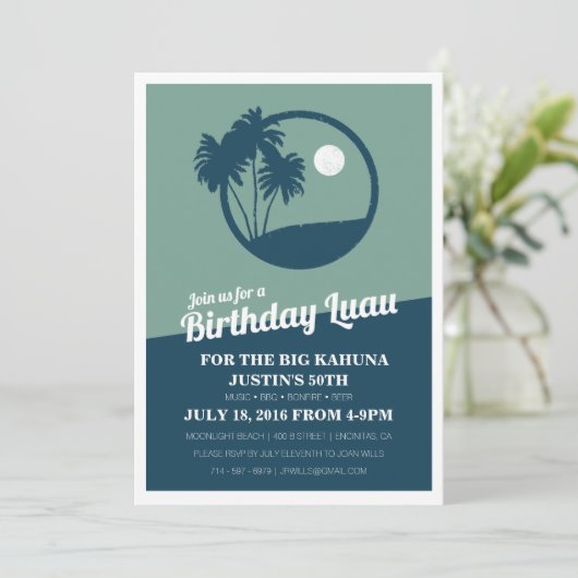 Big Kahuna BBQ Invitation d'anniversaire (Debout devant)