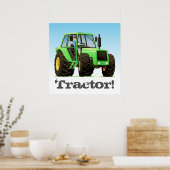 Big Kinder Custom Green Boerderij Tractor Poster (Keuken)