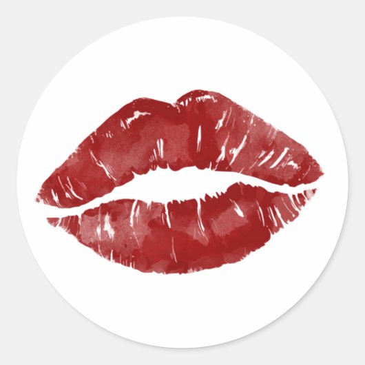 Big Kiss Ronde Sticker (Voorkant)
