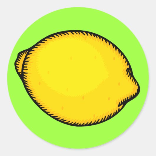 Big Lemon Ronde Sticker (Voorkant)