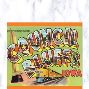 Big Letter Council Bluffs Iowa Briefkaart
