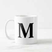 Big Letter Monogram Modern Minimale Zwart Wit Koffiemok (Links)