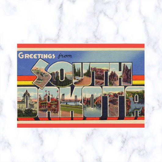  Big Letter South Dakota Briefkaart