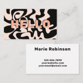 Big letters Hallo Modern Black en Pastel Pink Visitekaartje (Voorkant / Achterkant)