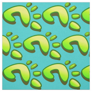 Big Lime Green Footprint Stof