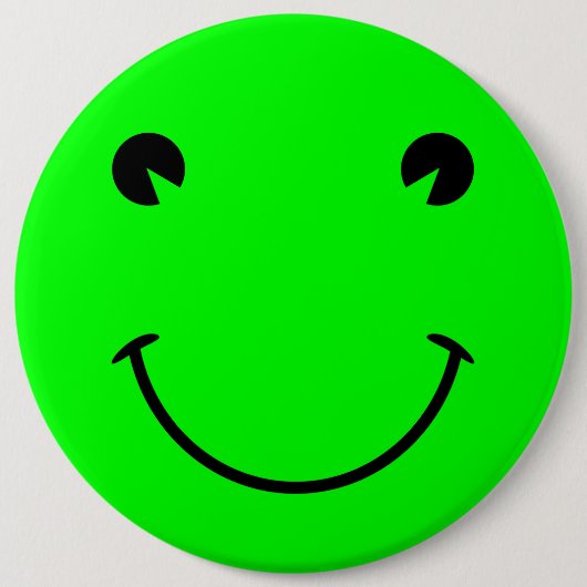 Big Lime Green Frog Smile Ronde Button 6,0 Cm (Voorkant)